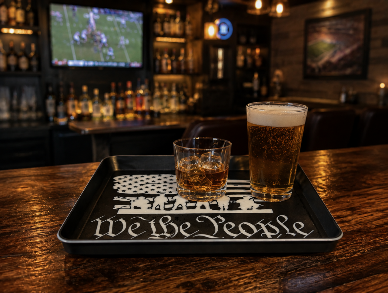 We the People Bar Tray by Grimm Forge Studios